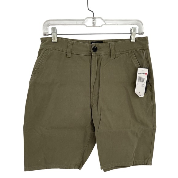 Quiksilver Men's Straight Fit Shorts Size 30 Olive Green‎ Chino Style - Picture 1 of 7